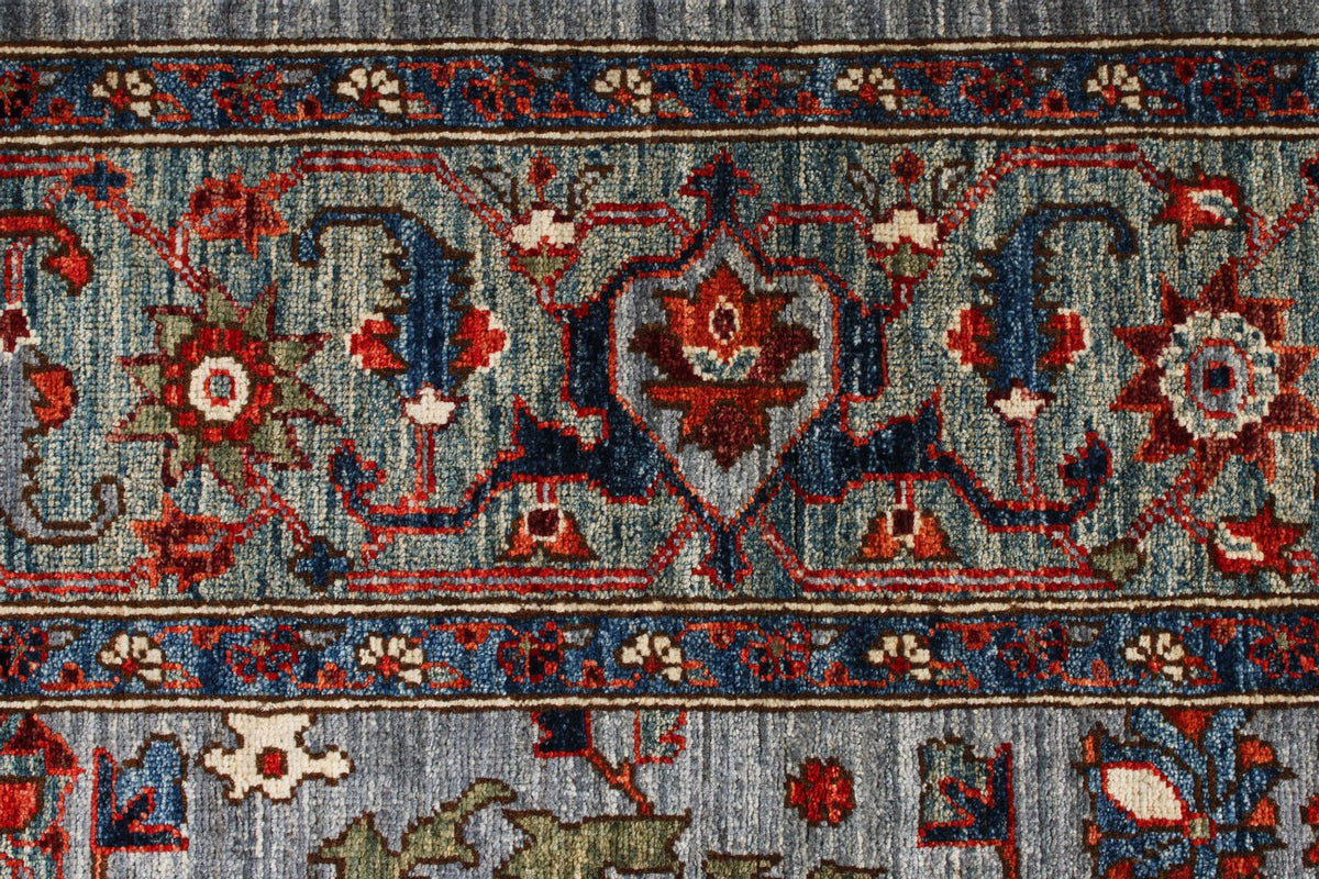 6x9 Gray and Blue Anatolian Traditional Rug