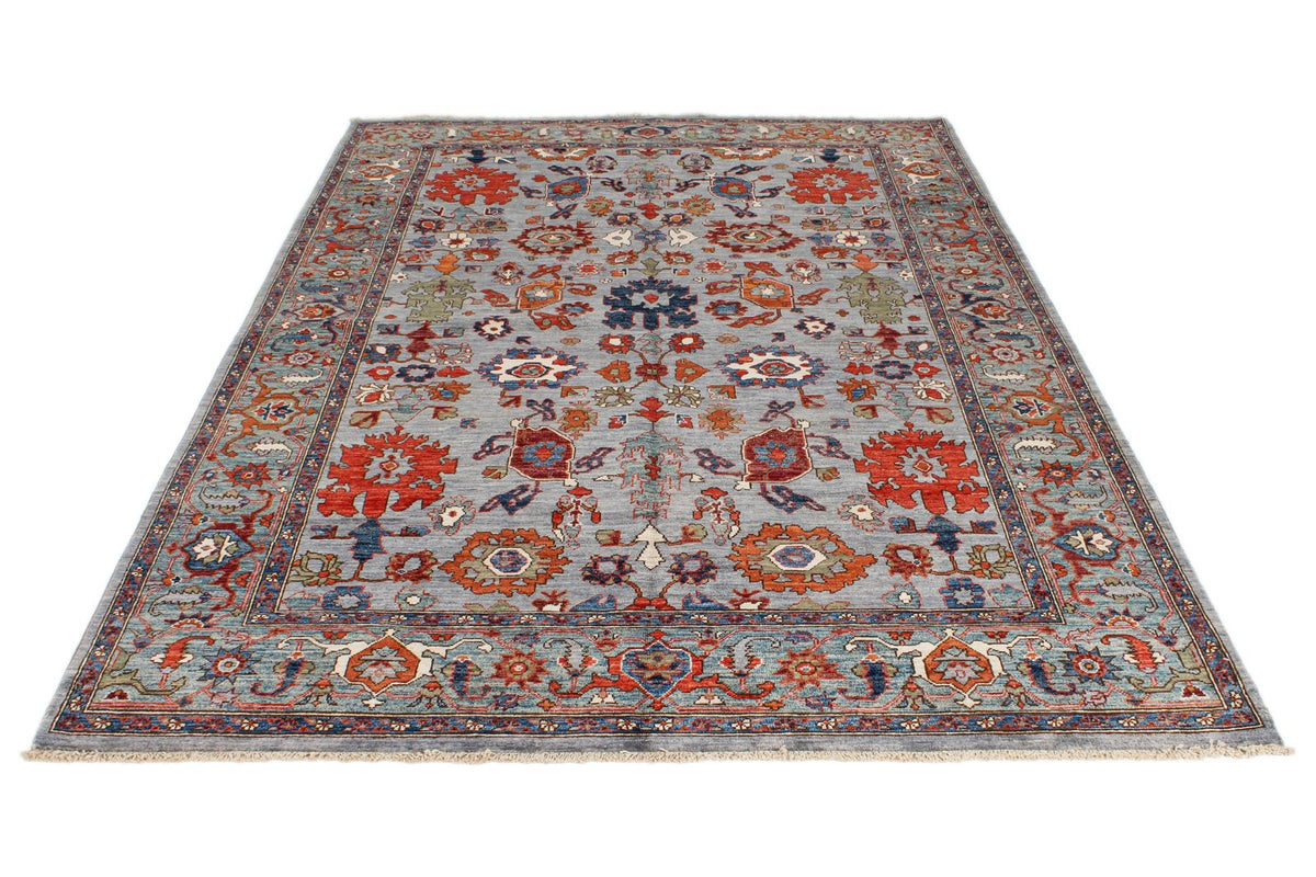 6x9 Gray and Blue Anatolian Traditional Rug