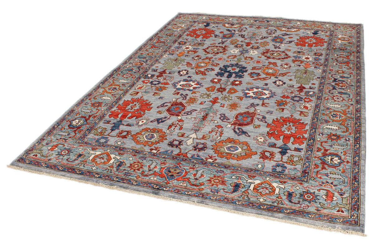6x9 Gray and Blue Anatolian Traditional Rug