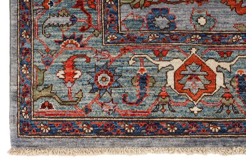 6x9 Gray and Blue Anatolian Traditional Rug