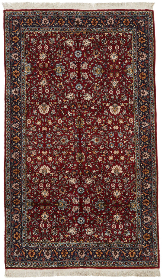 5x8 Burgundy and Navy Turkish Anatolia Rug