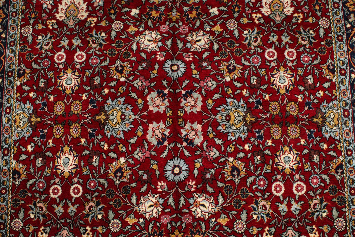 5x8 Burgundy and Navy Turkish Anatolia Rug
