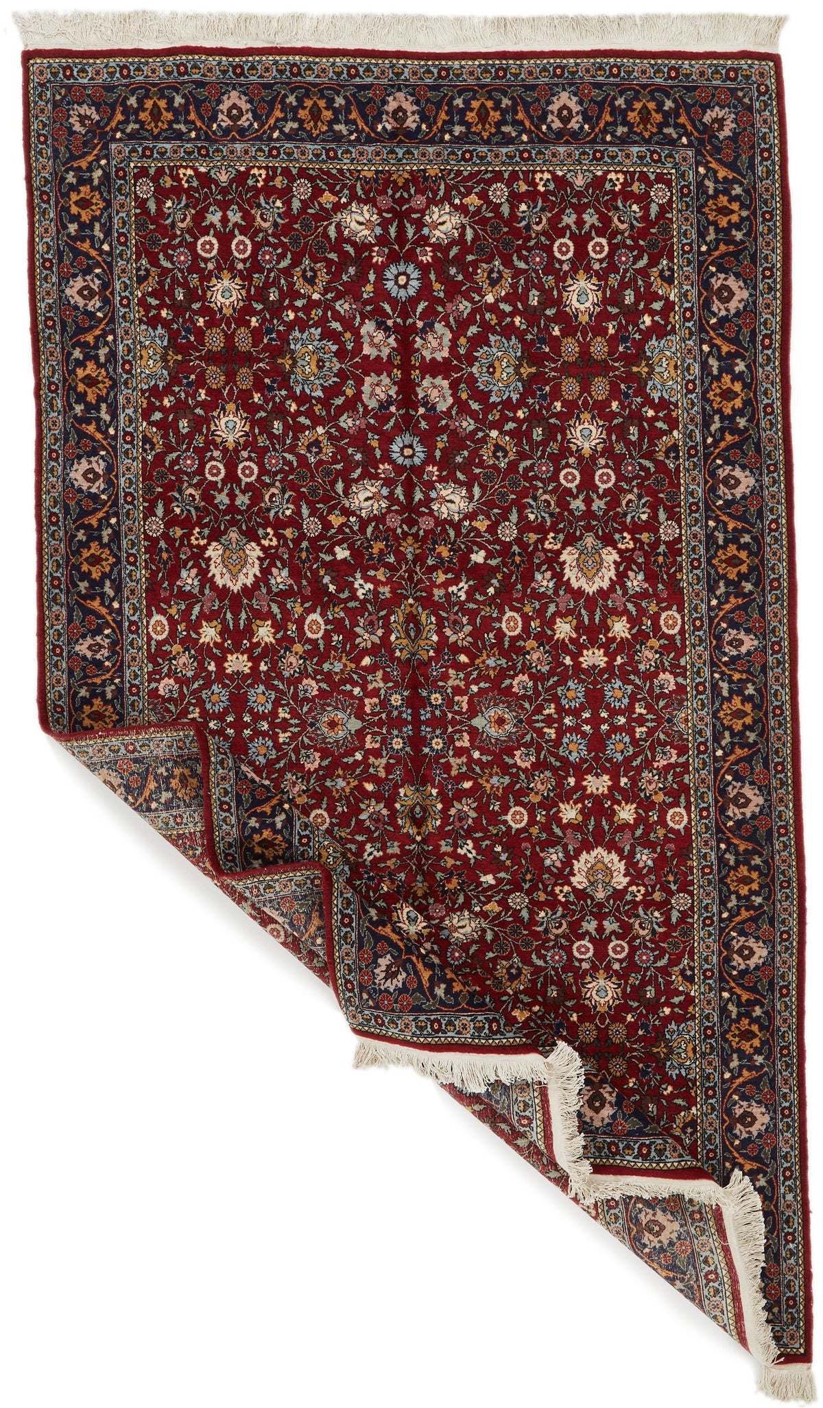 5x8 Burgundy and Navy Turkish Anatolia Rug
