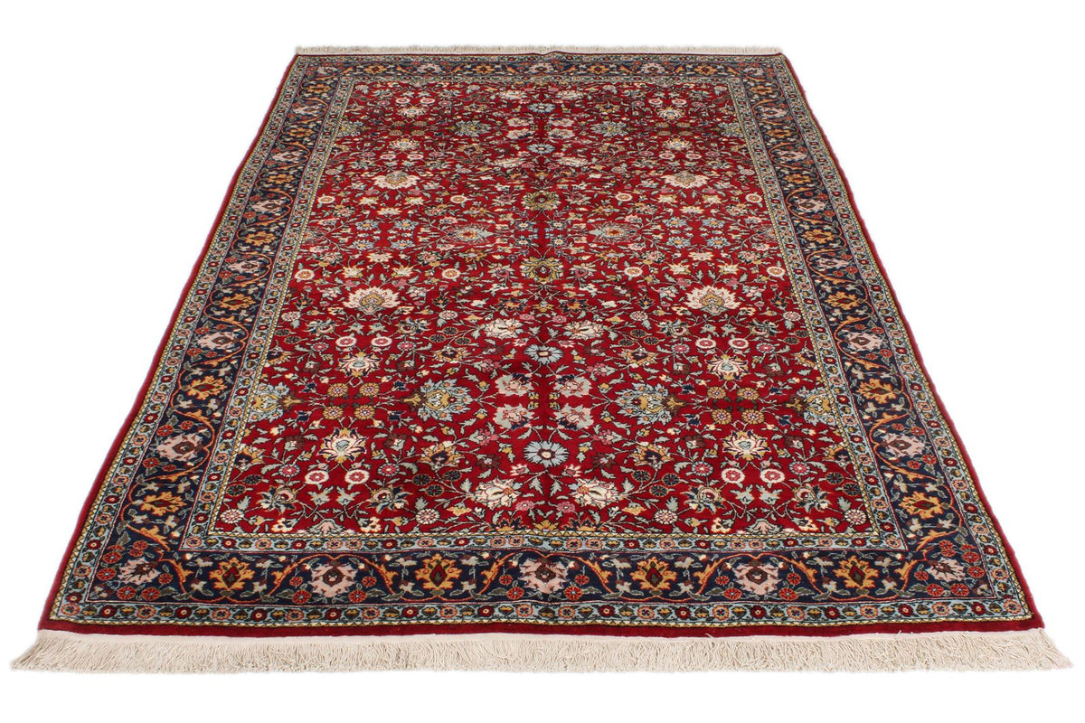 5x8 Burgundy and Navy Turkish Anatolia Rug