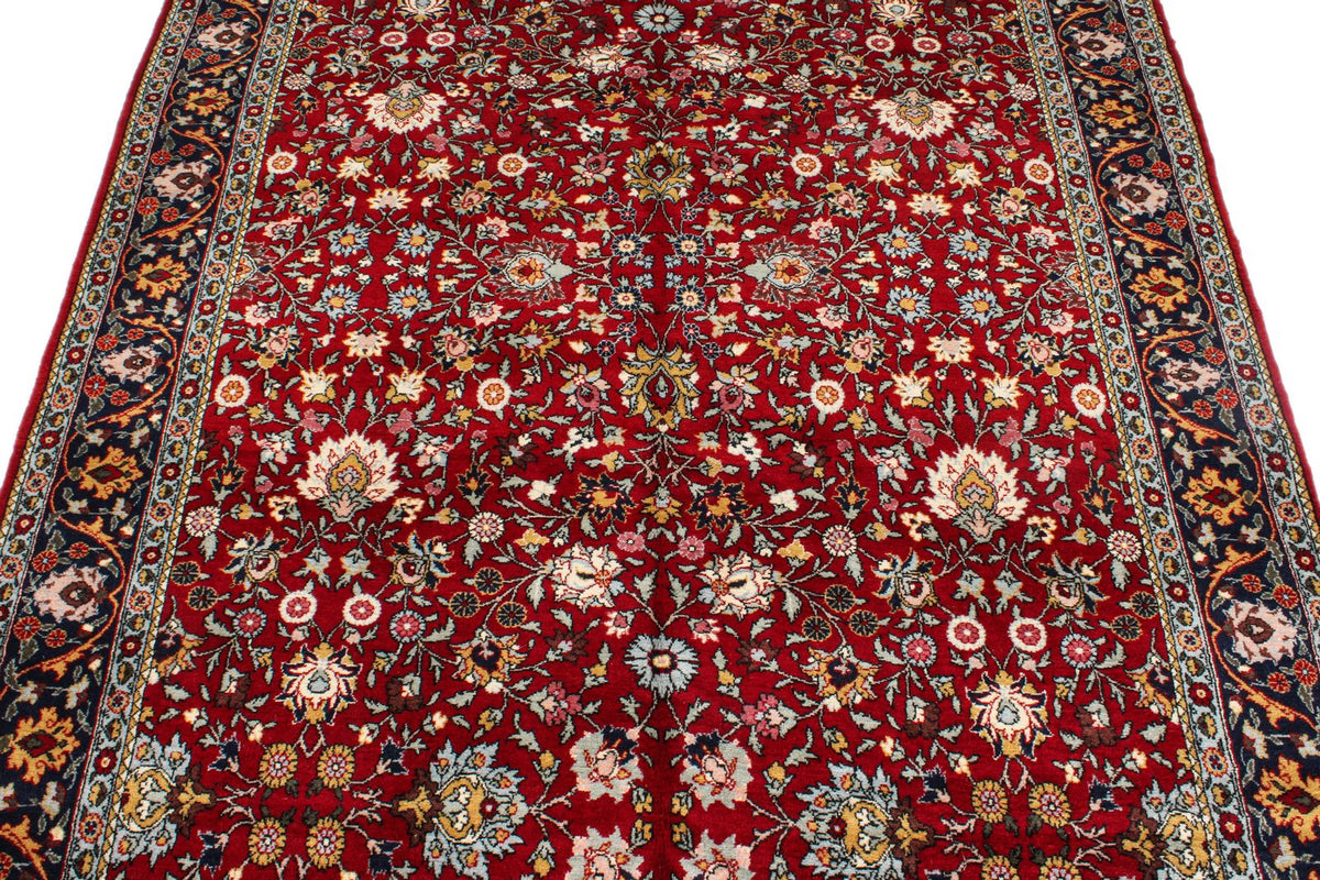5x8 Burgundy and Navy Turkish Anatolia Rug