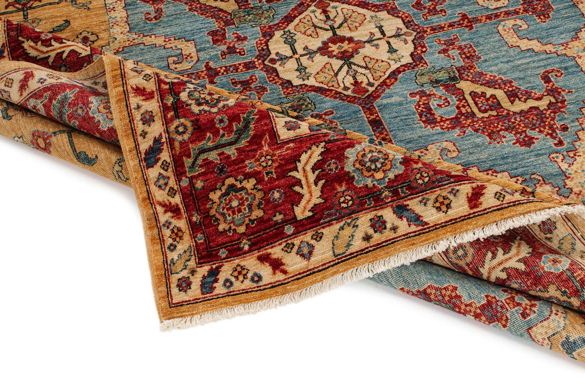 8x10 Yellow and Red Anatolian Traditional Rug