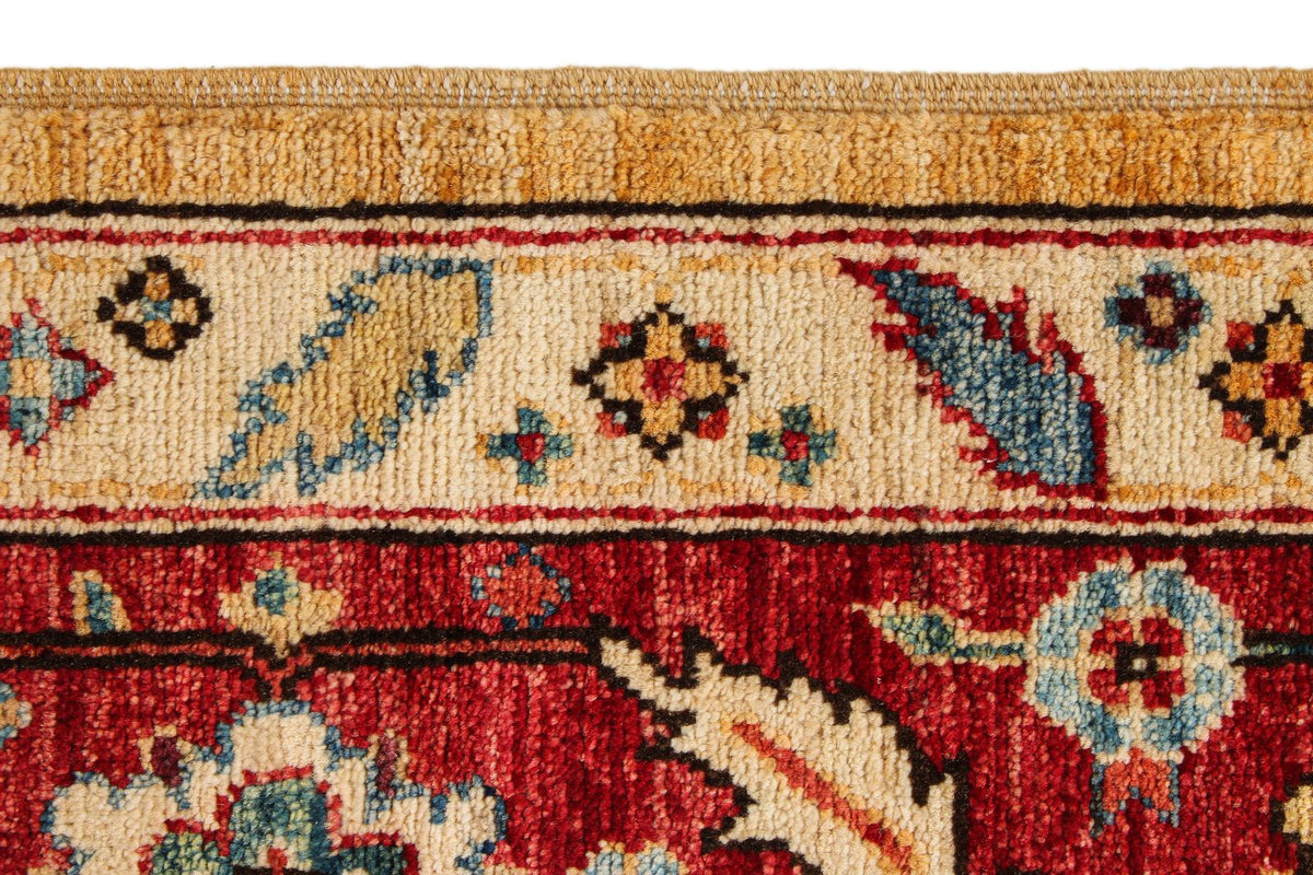 8x10 Yellow and Red Anatolian Traditional Rug