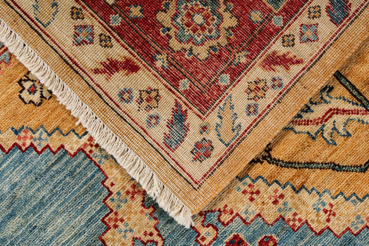 8x10 Yellow and Red Anatolian Traditional Rug