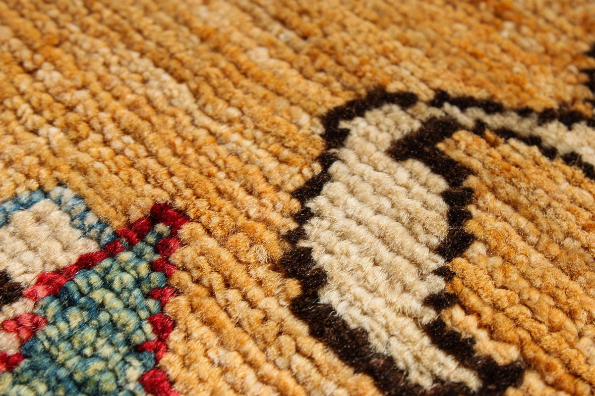 8x10 Yellow and Red Anatolian Traditional Rug