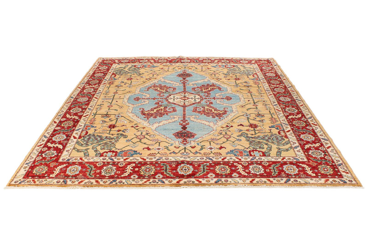 8x10 Yellow and Red Anatolian Traditional Rug