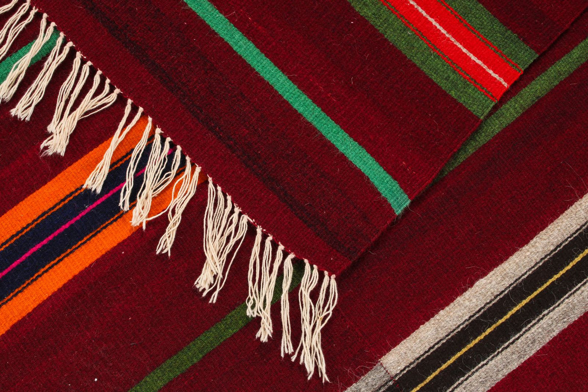 5x10 Red and Multicolor Turkish Tribal Rug