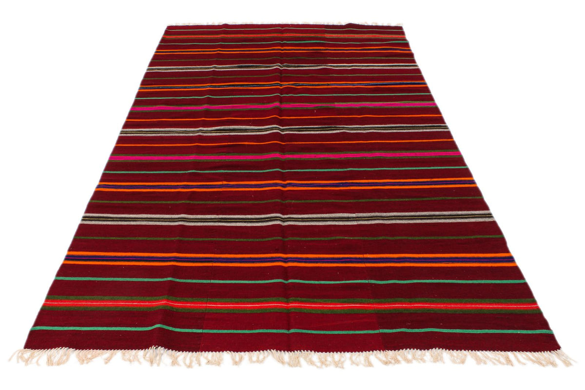 5x10 Red and Multicolor Turkish Tribal Rug
