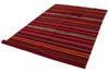 5x10 Red and Multicolor Turkish Tribal Rug