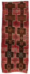 5x12 Brown and Red Anatolian Turkish Tribal Runner