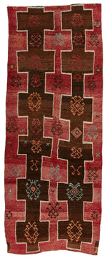 5x12 Brown and Red Anatolian Turkish Tribal Runner