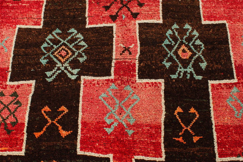 5x12 Brown and Red Anatolian Turkish Tribal Runner