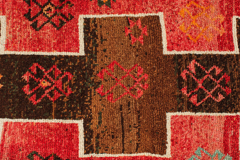 5x12 Brown and Red Anatolian Turkish Tribal Runner