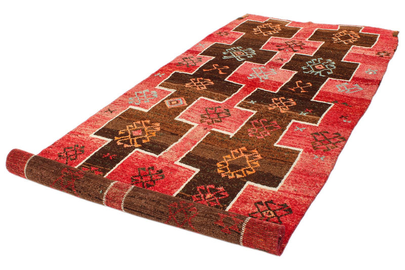 5x12 Brown and Red Anatolian Turkish Tribal Runner