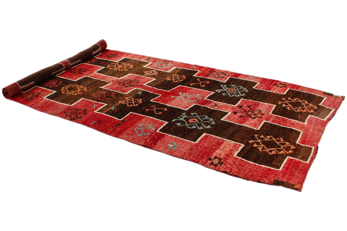 5x12 Brown and Red Anatolian Turkish Tribal Runner