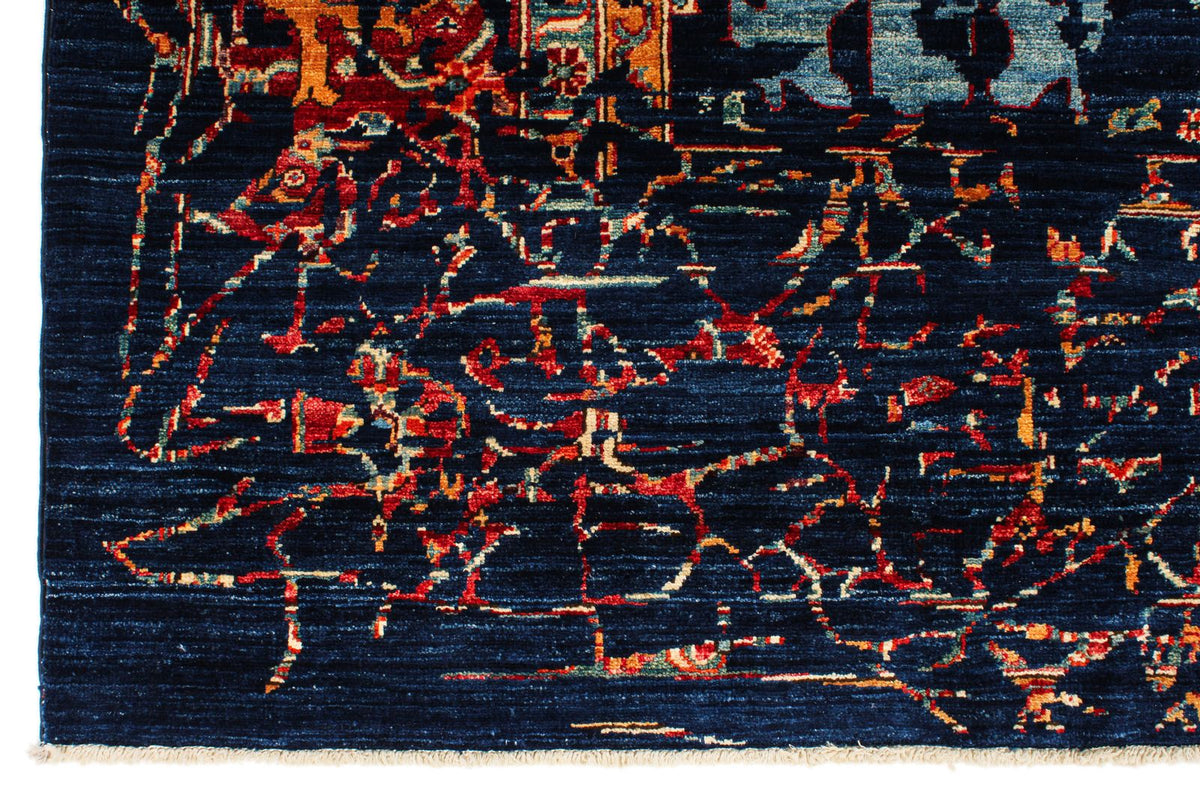 9x12 Navy and Red Traditional Rug