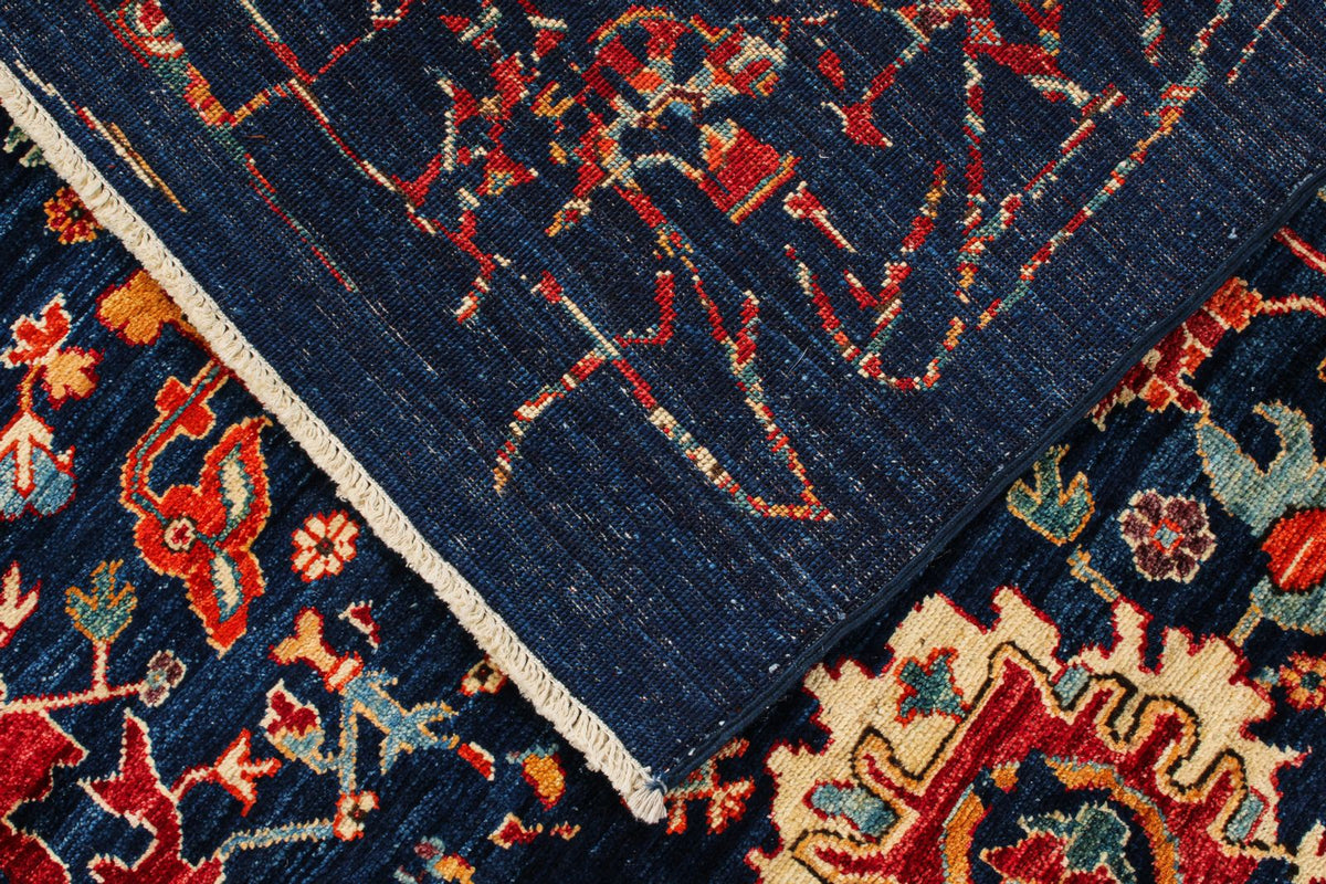 9x12 Navy and Red Traditional Rug
