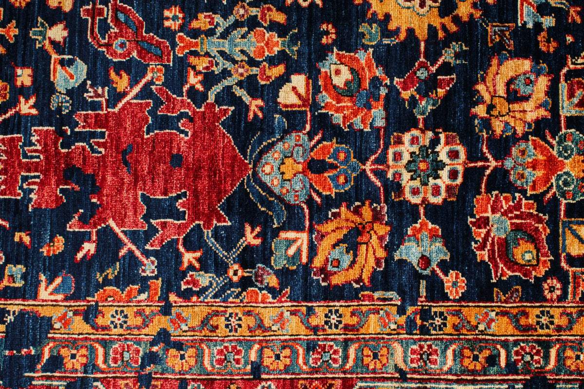 9x12 Navy and Red Traditional Rug