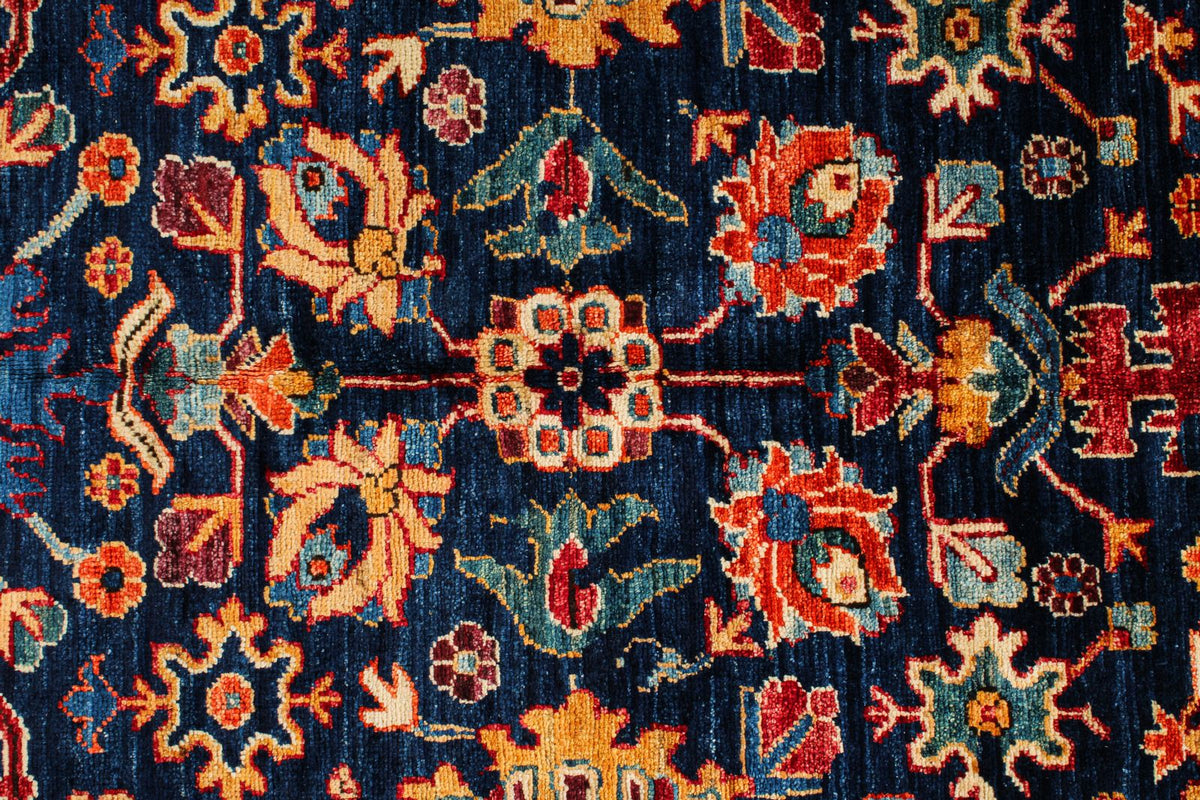 9x12 Navy and Red Traditional Rug