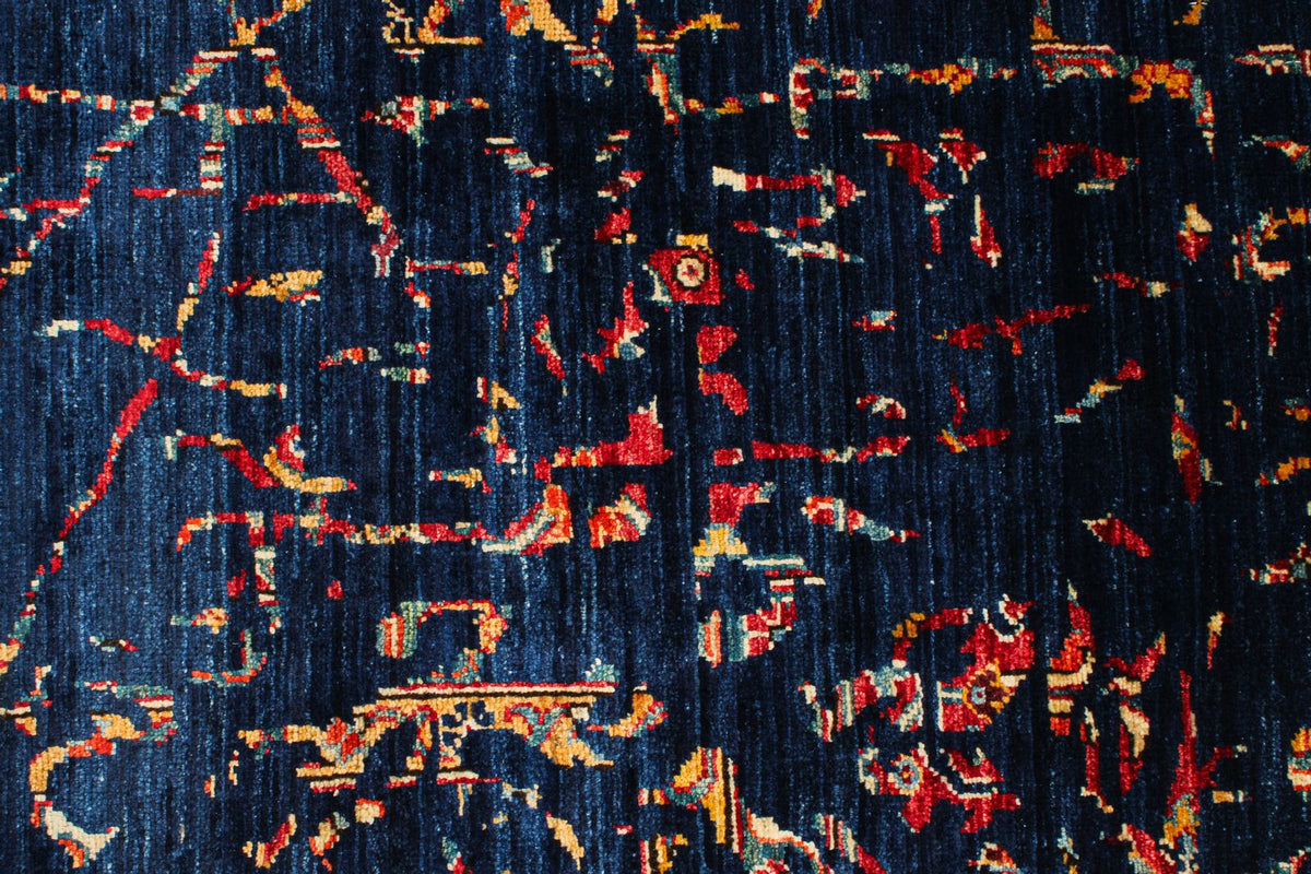 9x12 Navy and Red Traditional Rug
