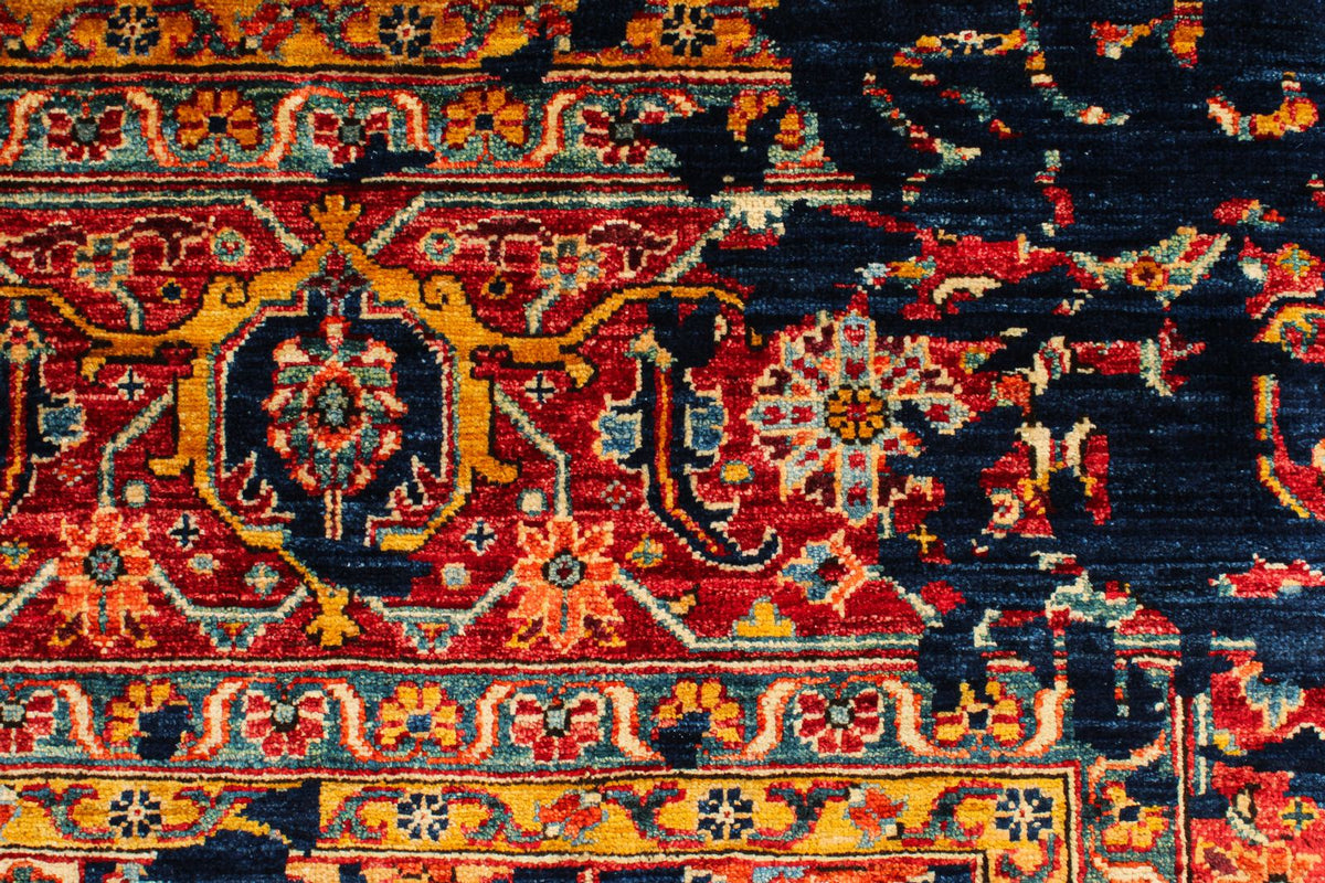 9x12 Navy and Red Traditional Rug