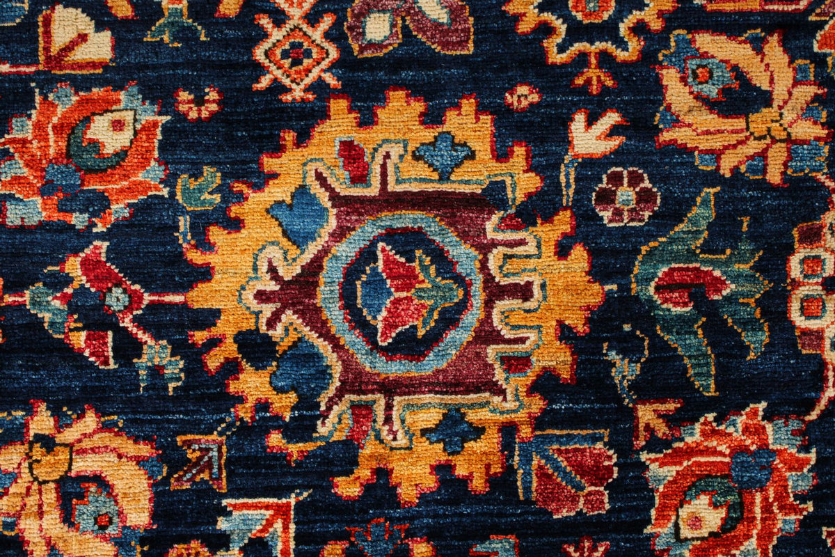 9x12 Navy and Red Traditional Rug
