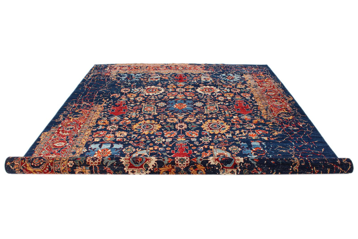 9x12 Navy and Red Traditional Rug