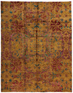 8x10 Mustard and Multicolor Anatolian Traditional Rug