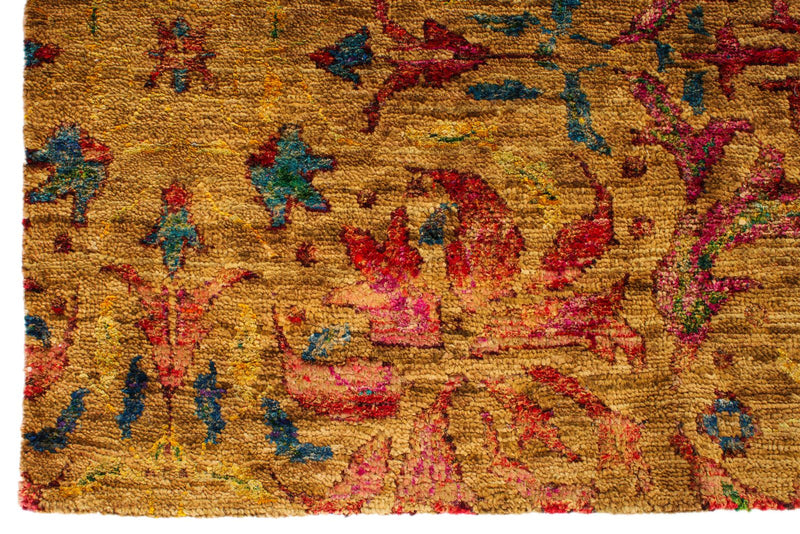 8x10 Mustard and Multicolor Anatolian Traditional Rug