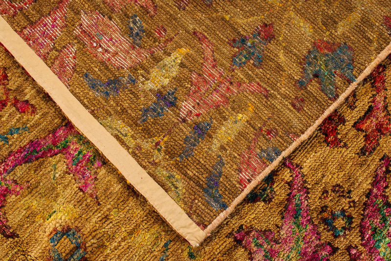 8x10 Mustard and Multicolor Anatolian Traditional Rug