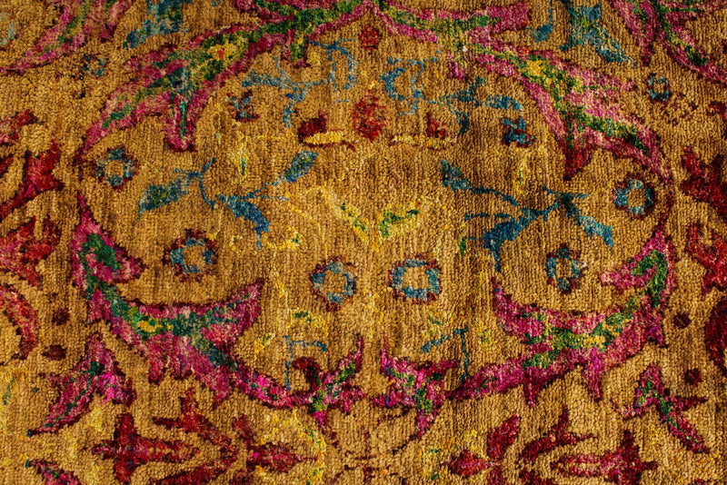 8x10 Mustard and Multicolor Anatolian Traditional Rug