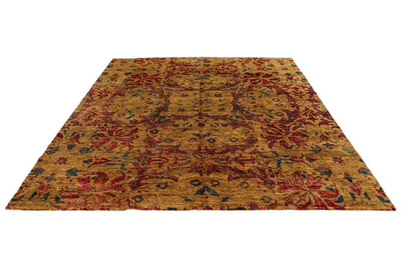 8x10 Mustard and Multicolor Anatolian Traditional Rug