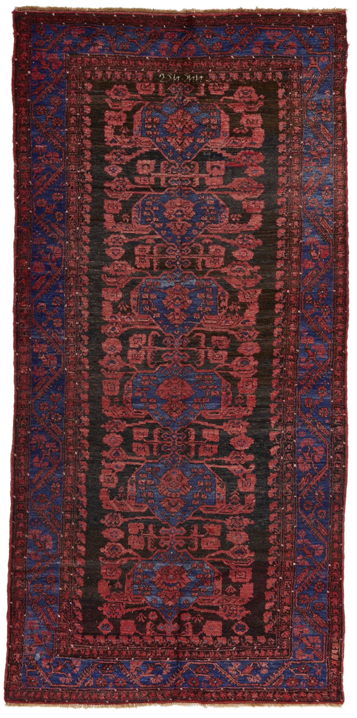 5x10 Rust and Navy Anatolian Turkish Tribal Runner