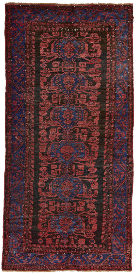 5x10 Rust and Navy Anatolian Turkish Tribal Runner