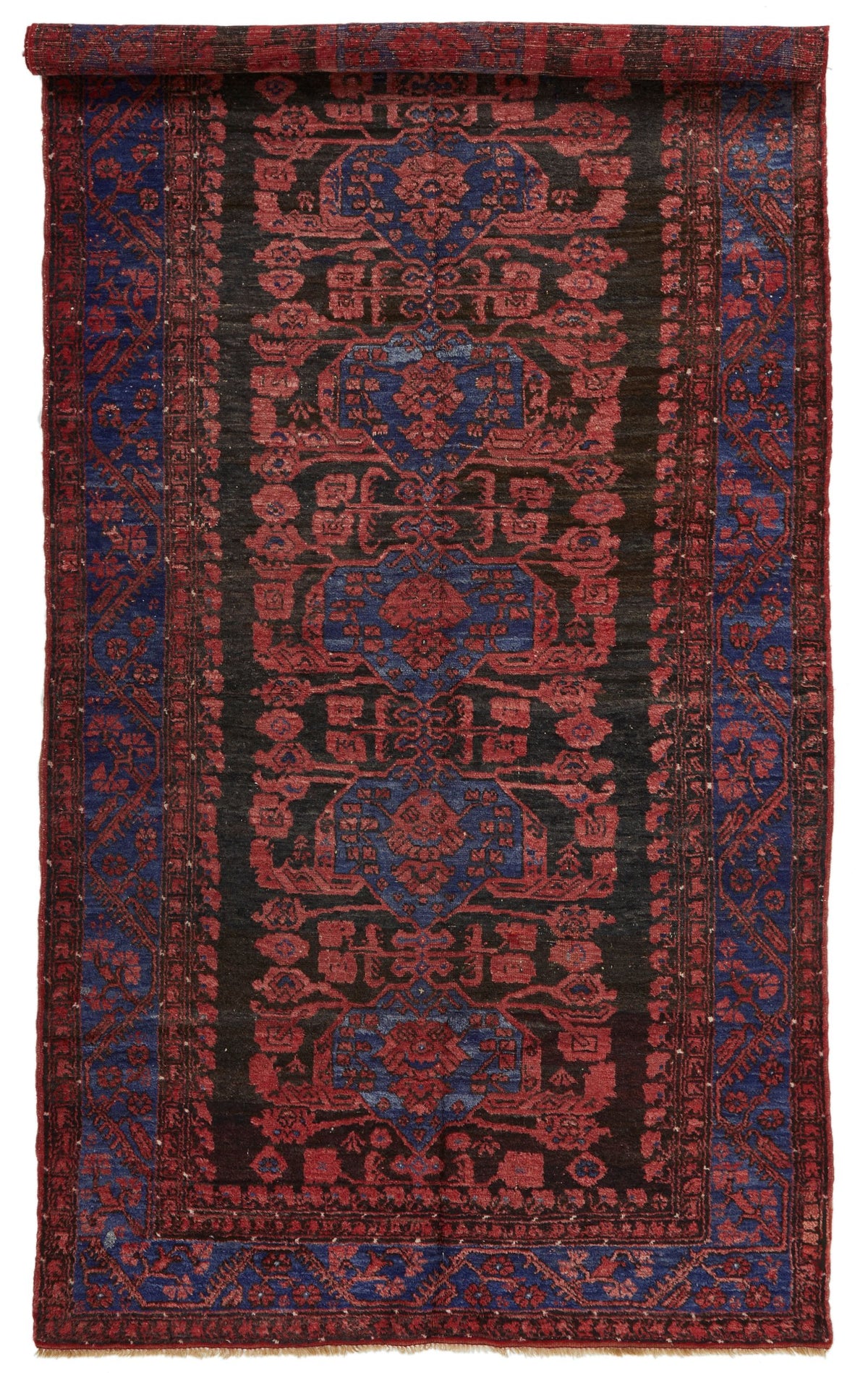 5x10 Rust and Navy Anatolian Turkish Tribal Runner