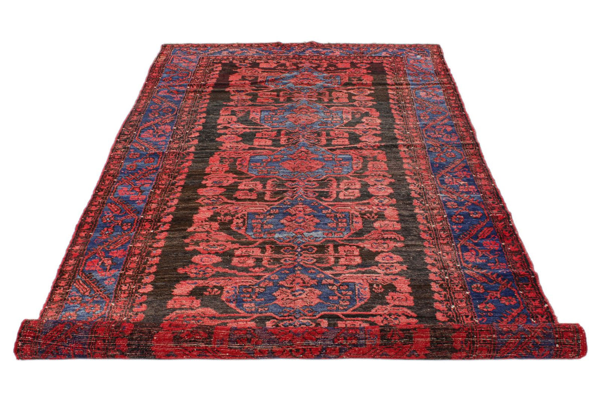 5x10 Rust and Navy Anatolian Turkish Tribal Runner