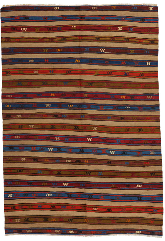 6x8 Multicolor Turkish Tribal Rug