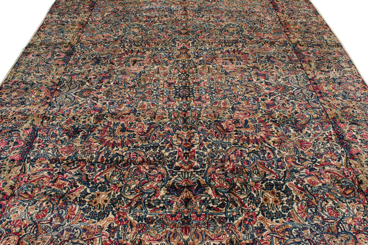 9x14 Ivory and Multicolor Persian Traditional Rug
