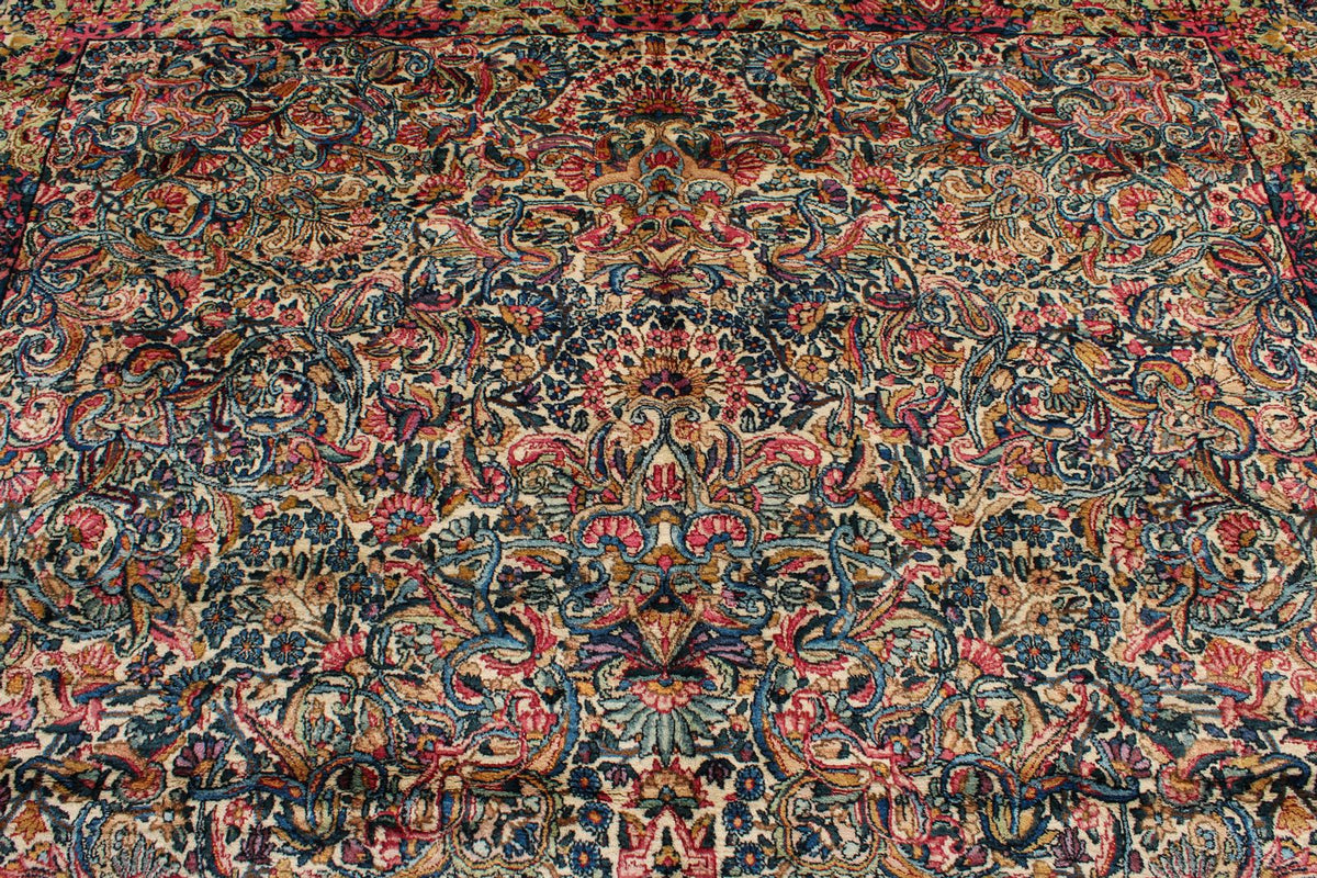 9x14 Ivory and Multicolor Persian Traditional Rug