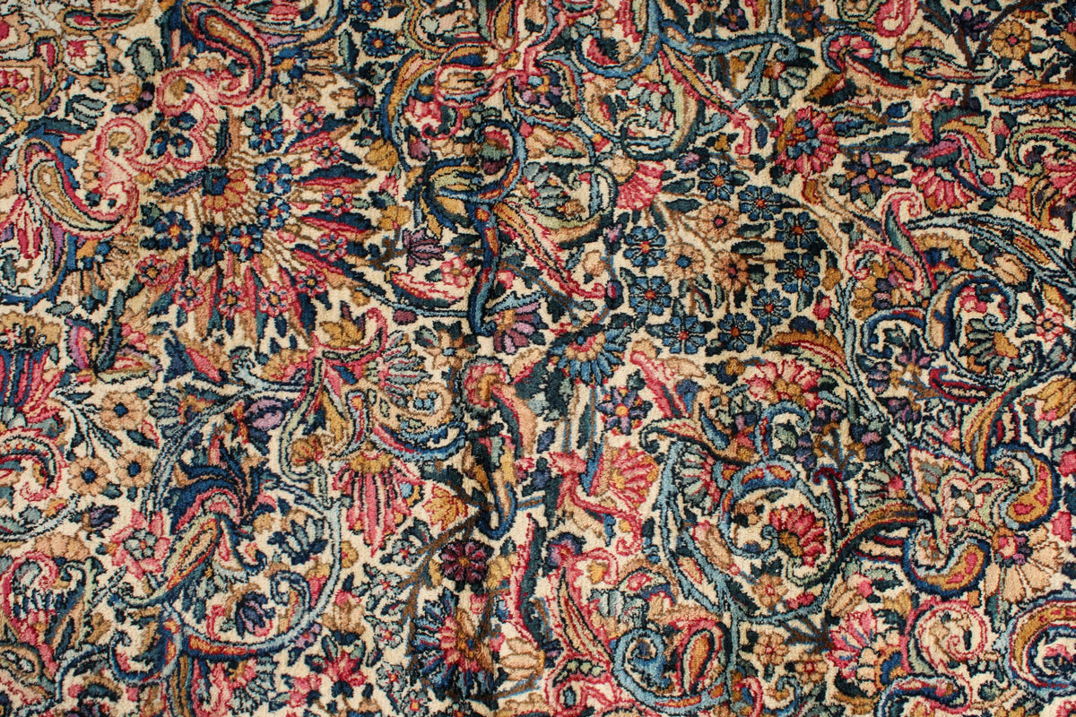 9x14 Ivory and Multicolor Persian Traditional Rug