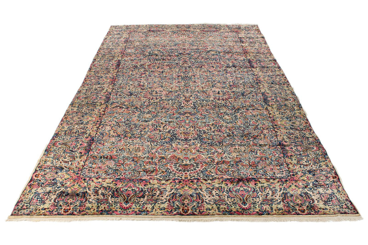 9x14 Ivory and Multicolor Persian Traditional Rug