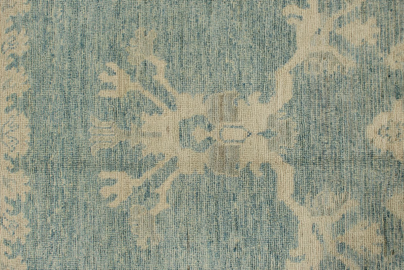 10x14 Light Blue and Ivory Turkish Oushak Rug