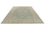 10x14 Light Blue and Ivory Turkish Oushak Rug