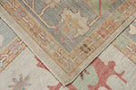 9x11 Gray and Light Blue Turkish Oushak Rug