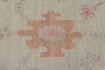 9x11 Gray and Light Blue Turkish Oushak Rug