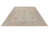 9x11 Gray and Light Blue Turkish Oushak Rug